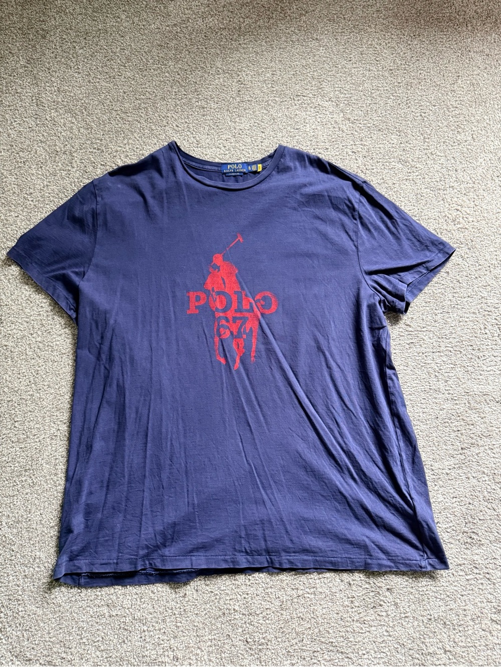 2 For 1 Price Polo Ralph Lauren Men’s XL Graphic T-Shirts Navy Red Bundle